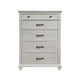 Avy Tall Dresser Chest | Light Mist Gray Pine Wood | 5 Spacious Drawers