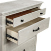 Avy Tall Dresser Chest | Light Mist Gray Pine Wood | 5 Spacious Drawers
