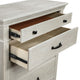 Avy Tall Dresser Chest | Light Mist Gray Pine Wood | 5 Spacious Drawers