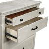 Avy Tall Dresser Chest | Light Mist Gray Pine Wood | 5 Spacious Drawers