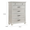 Avy Tall Dresser Chest | Light Mist Gray Pine Wood | 5 Spacious Drawers