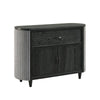 Sevy Sideboard Buffet Console w Retro Fabric | Black & Gray | 52"
