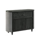 Sevy Sideboard Buffet Console w Retro Fabric | Black & Gray | 52"