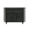 Sevy Sideboard Buffet Console w Retro Fabric | Black & Gray | 52"