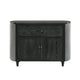 Sevy Sideboard Buffet Console w Retro Fabric | Black & Gray | 52"