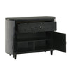 Sevy Sideboard Buffet Console w Retro Fabric | Black & Gray | 52"