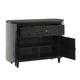 Sevy Sideboard Buffet Console w Retro Fabric | Black & Gray | 52"