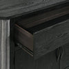 Sevy Sideboard Buffet Console w Retro Fabric | Black & Gray | 52"