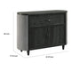 Sevy Sideboard Buffet Console w Retro Fabric | Black & Gray | 52"