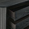 Sevy Wide Dresser w Retro Fabric | Black & Gray | 6 Drawers