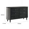 Sevy Wide Dresser w Retro Fabric | Black & Gray | 6 Drawers