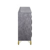 Semy Wide Dresser | 10 Drawers | 1 Cabinet | Charcoal Gray Wood | Gold