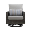 Benie Patio Swivel Chair Set of 2 | Pillow | Gray Sundura Brown Wicker
