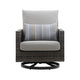 Benie Patio Swivel Chair Set of 2 | Pillow | Gray Sundura Brown Wicker