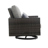 Benie Patio Swivel Chair Set of 2 | Pillow | Gray Sundura Brown Wicker