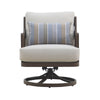Geny Swivel Patio Chair Set of 2 | Pillow | Gray Sundura | Brown Wicker