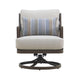 Geny Swivel Patio Chair Set of 2 | Pillow | Gray Sundura | Brown Wicker