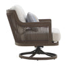 Geny Swivel Patio Chair Set of 2 | Pillow | Gray Sundura | Brown Wicker