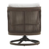 Geny Swivel Patio Chair Set of 2 | Pillow | Gray Sundura | Brown Wicker