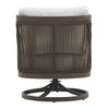 Geny Swivel Patio Chair Set of 2 | Pillow | Gray Sundura | Brown Wicker