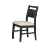 Saby 5pc Dining Table Set | 4 Side Chairs | Black Rubberwood | Light Brown