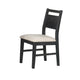 Saby 5pc Dining Table Set | 4 Side Chairs | Black Rubberwood | Light Brown