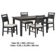 Saby 5pc Dining Table Set | 4 Side Chairs | Black Rubberwood | Light Brown