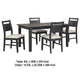 Saby 5pc Dining Table Set | 4 Side Chairs | Black Rubberwood | Light Brown