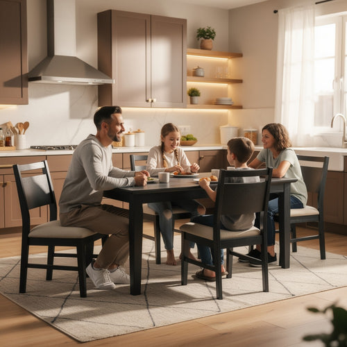 Saby 5pc Dining Table Set | 4 Side Chairs | Black Rubberwood | Light Brown