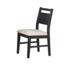 Saby 5pc Round Dining Table Set | 4 Side Chairs | Black Wood | Light Brown