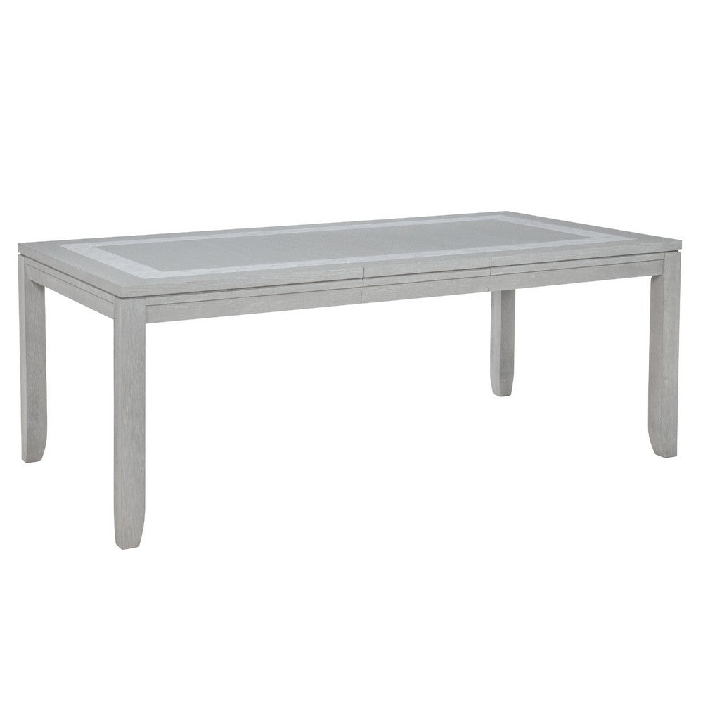 Ion Dining Table | Gray Rubberwood | White Marble Inlay | 78-102"