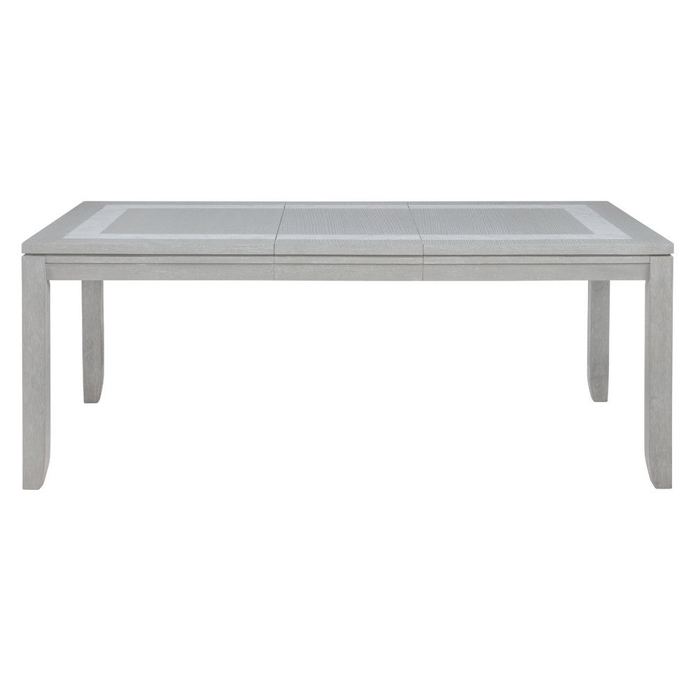 Ion Dining Table | Gray Rubberwood | White Marble Inlay | 78-102"