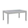 Ion Dining Table | Gray Rubberwood | White Marble Inlay | 78-102"