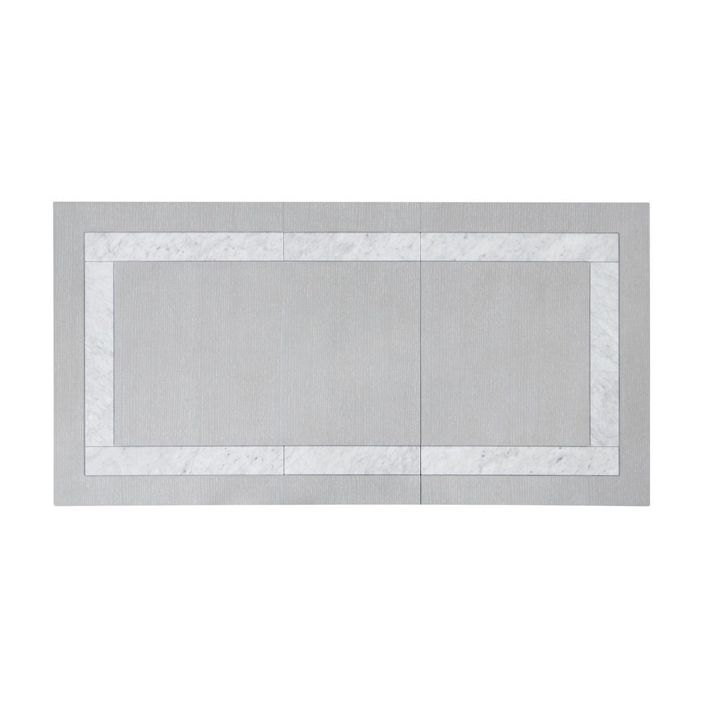 Ion Dining Table | Gray Rubberwood | White Marble Inlay | 78-102"