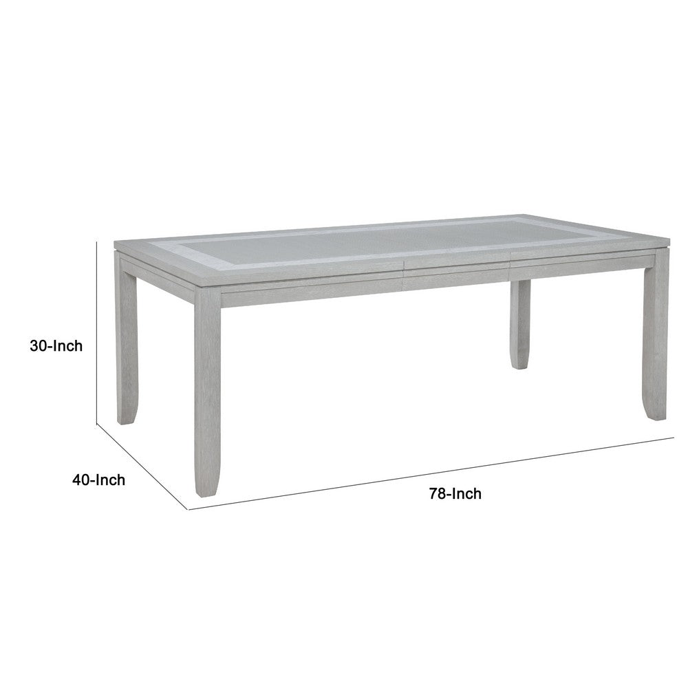 Ion Dining Table | Gray Rubberwood | White Marble Inlay | 78-102"