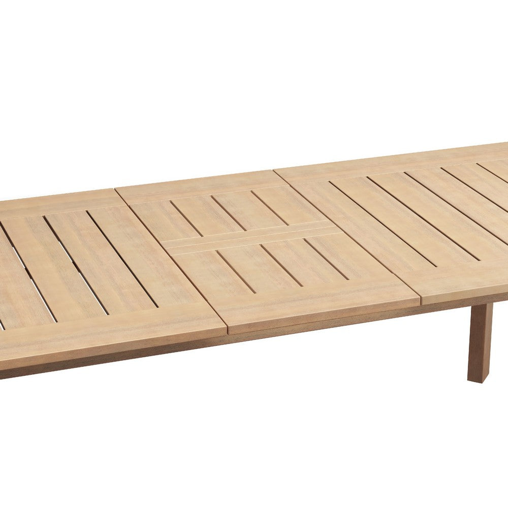 Heya Patio Dining Table | Natural Brown Acacia Wood | Extendable 78-97"