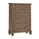 Henry Tall Dresser Chest | Mocha Brown Acacia Wood | 6 Drawers