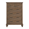 Henry Tall Dresser Chest | Mocha Brown Acacia Wood | 6 Drawers