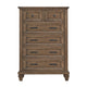 Henry Tall Dresser Chest | Mocha Brown Acacia Wood | 6 Drawers