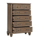 Henry Tall Dresser Chest | Mocha Brown Acacia Wood | 6 Drawers