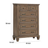 Henry Tall Dresser Chest | Mocha Brown Acacia Wood | 6 Drawers