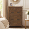 Henry Tall Dresser Chest | Mocha Brown Acacia Wood | 6 Drawers