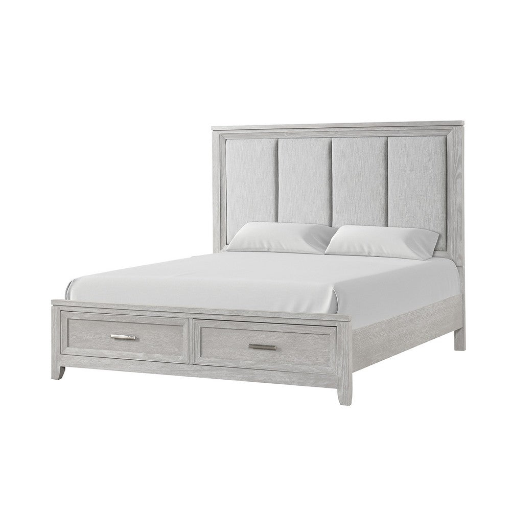 Ion King Bed | Storage Footboard | Picture Frame Moldings | Gray Wood