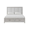 Ion King Bed | Storage Footboard | Picture Frame Moldings | Gray Wood