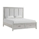 Ion Queen Bed | Storage Footboard | Picture Frame Moldings | Gray Wood