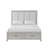 Ion Queen Bed | Storage Footboard | Picture Frame Moldings | Gray Wood
