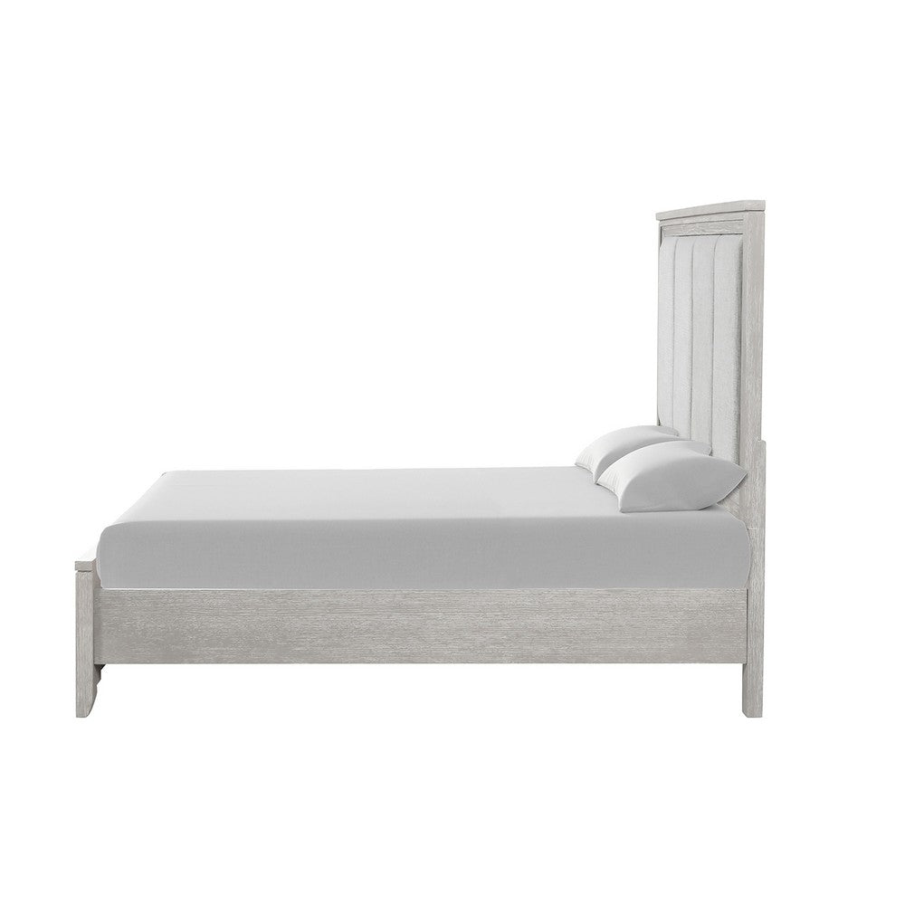 Ion Queen Bed | Storage Footboard | Picture Frame Moldings | Gray Wood