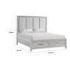 Ion Queen Bed | Storage Footboard | Picture Frame Moldings | Gray Wood