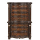 Ruth Tall Dresser Chest w Burl Inlays | 7 Drawers | Mahogany Brown Wood