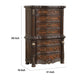 Ruth Tall Dresser Chest w Burl Inlays | 7 Drawers | Mahogany Brown Wood